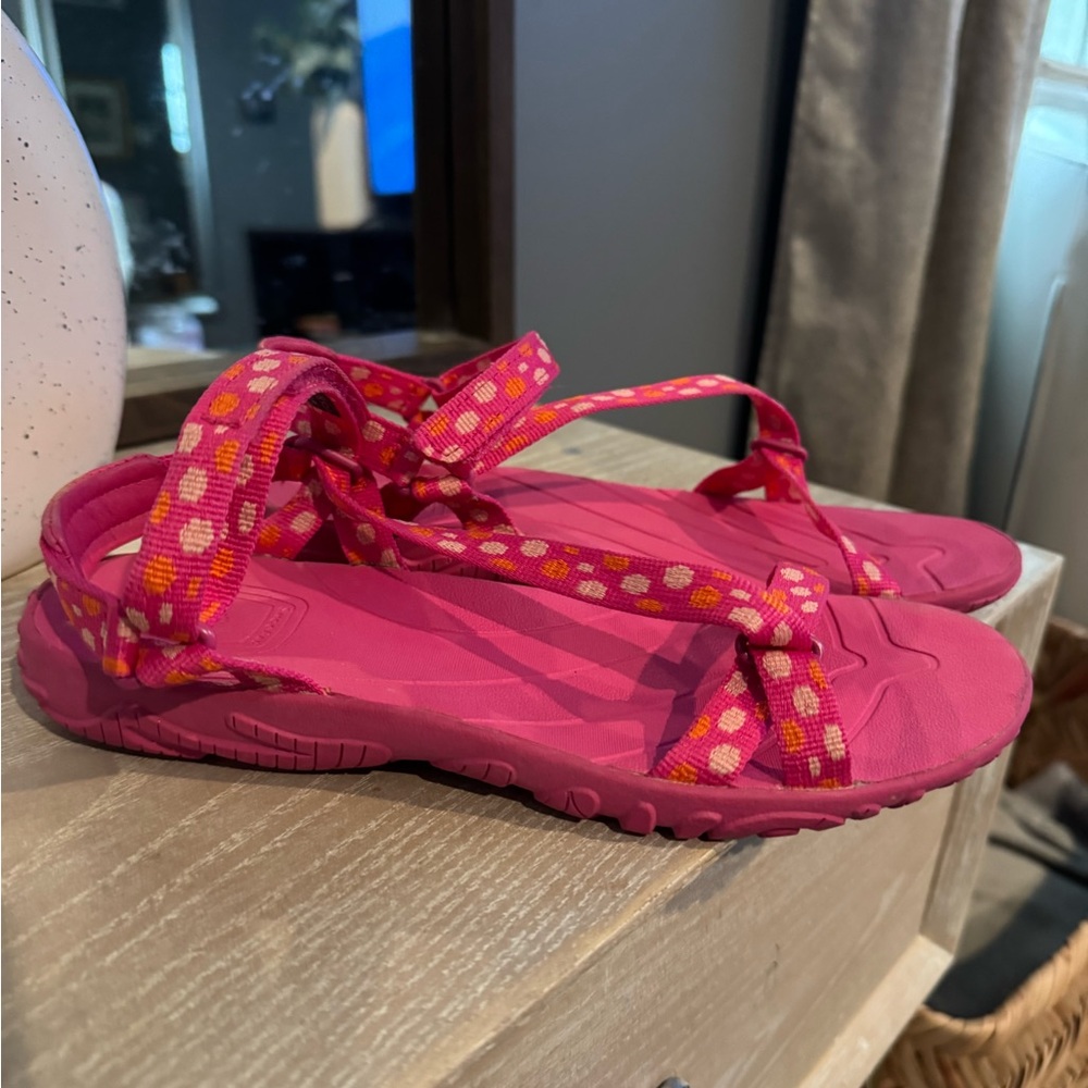 Teva Pink and Orange Sandals with Studded Straps - Picture 3 of 5